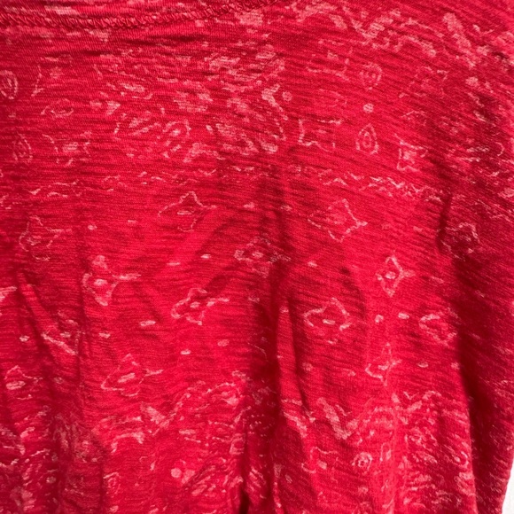 Ralph Lauren 3T Girls Red Geometric Pattern Ruffled Short Sleeve Blouse Top - Picture 2 of 5